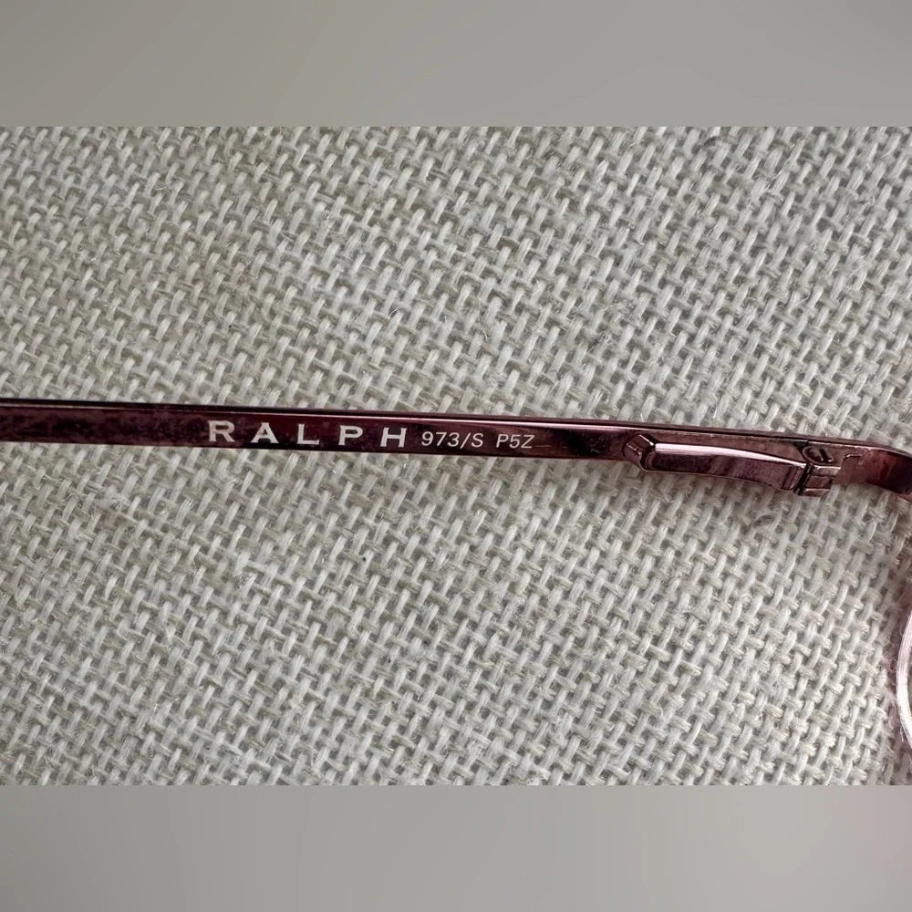 Ralph Lauren Eyeglass Frame Only Metallic Pink Oval 973/S P5Z Half Rim 52-18-135
